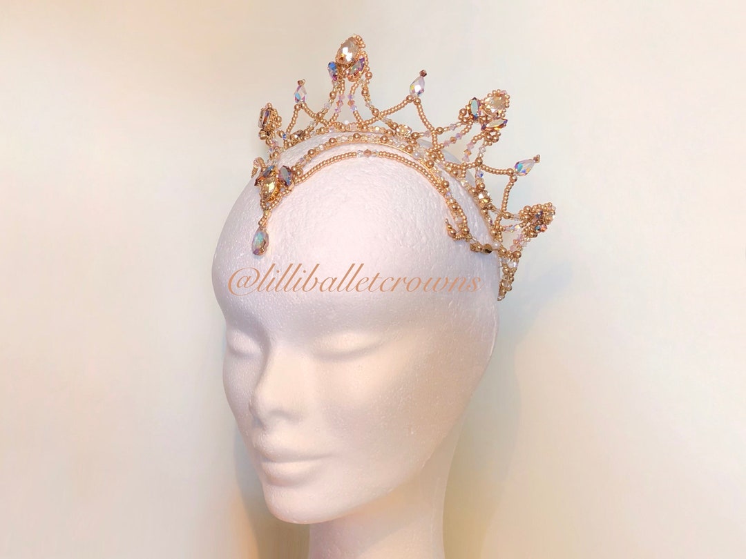 本日値下中】バレエティアラ ゴールドスワロフスキーハンドメイド