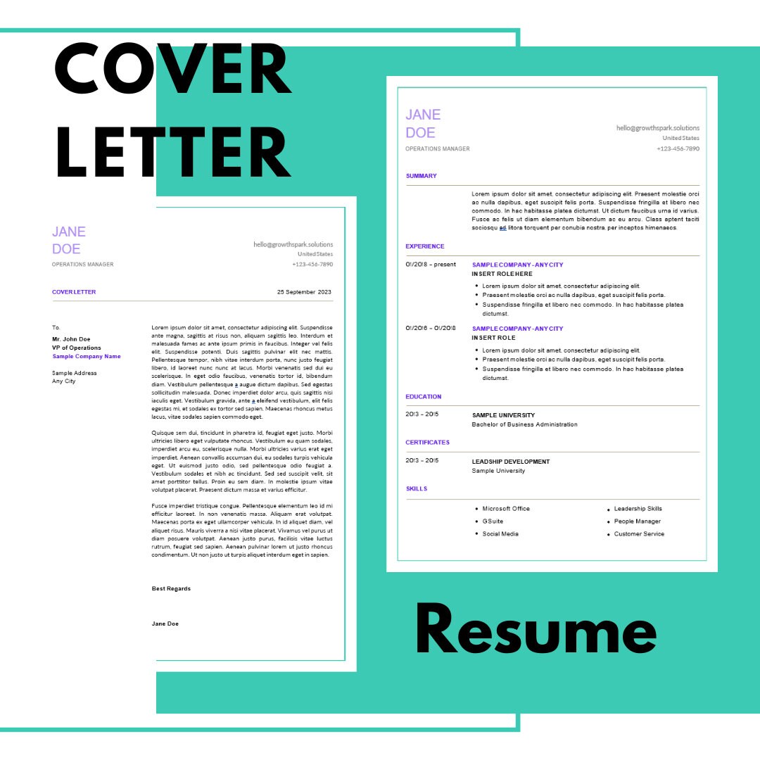 CV Template MS Word: ATS Friendly Resume Template - Etsy