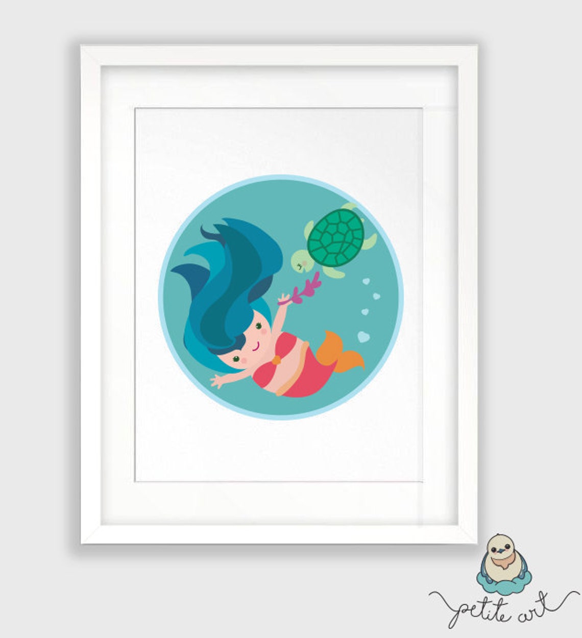 Mermaid Nursery Decor Set, PRINTABLE Art, Mermaid Decor, Baby Mermaid
