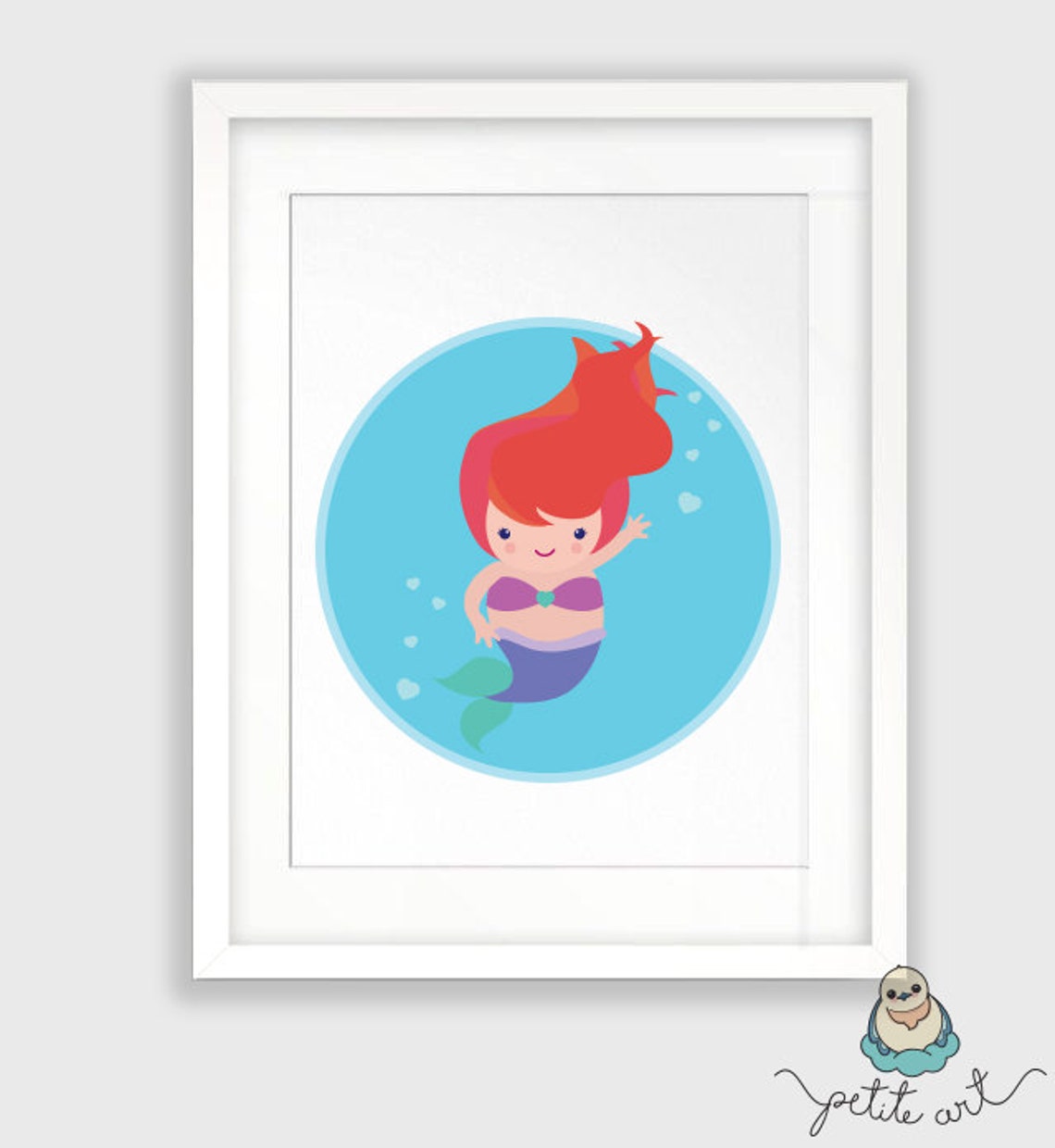 Mermaid Nursery Decor Set, PRINTABLE Art, Mermaid Decor, Baby Mermaid ...