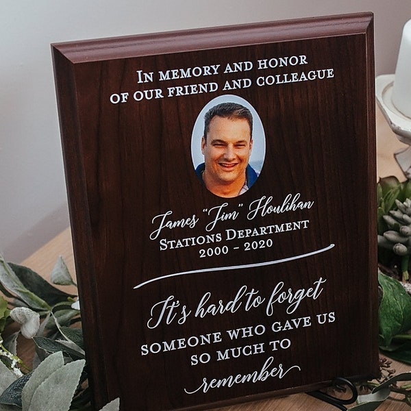 Sympathy Gift With Photo Memorial Plaque, In Loving Memory Present, Grief, Remembrance, Bereavement, Condolences Sign Passed Loved Ones