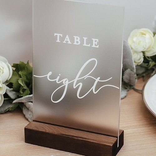 Hexagon Acrylic Table Number Signs With Stands Perspex Modern Etsy