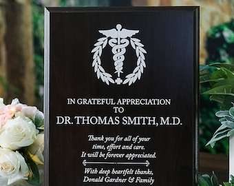 Doctor Thank You Appreciation Plaque With Stand, M.D. Recognition Gift, Physician Medical Obgyn, Doctors Day Grateful Appreciation