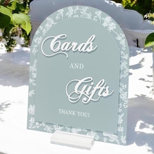 ARCH 3D Cartes et cadeaux Merci toile bleue chinoiserie florale douche nuptiale ou enseigne de réception de mariage, luxe élégant bleu Français
