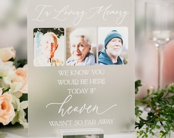 Reserved In Loving Memory Photo Wedding Chair Sign, Memorial of Loss Of Loved One, Remember Photo Gift, Forever In My Heart, Placeholder