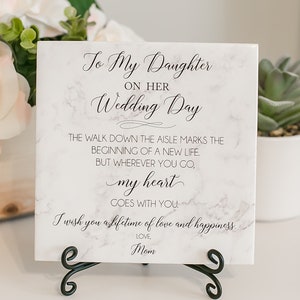 To My Daughter On Her Wedding Day Sign From Mom Or Grandmother To Daughter Or Granddaughter Wedding Day Bride's Gift, TP-WD3