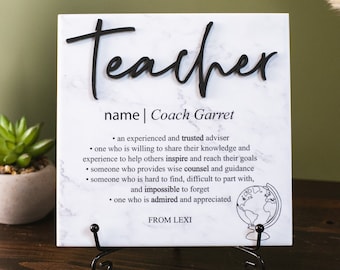 3D History Teacher Appreciation Tile Plaque Gift From College, High School Student or Child to Professor, Elementary Teacher, Mentor
