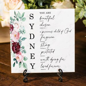 Personalized Name Christian Gifts For Women, Scripture Verse Encouragement Tile Present For Religious Church Bible Study Proverbs 31 Friend