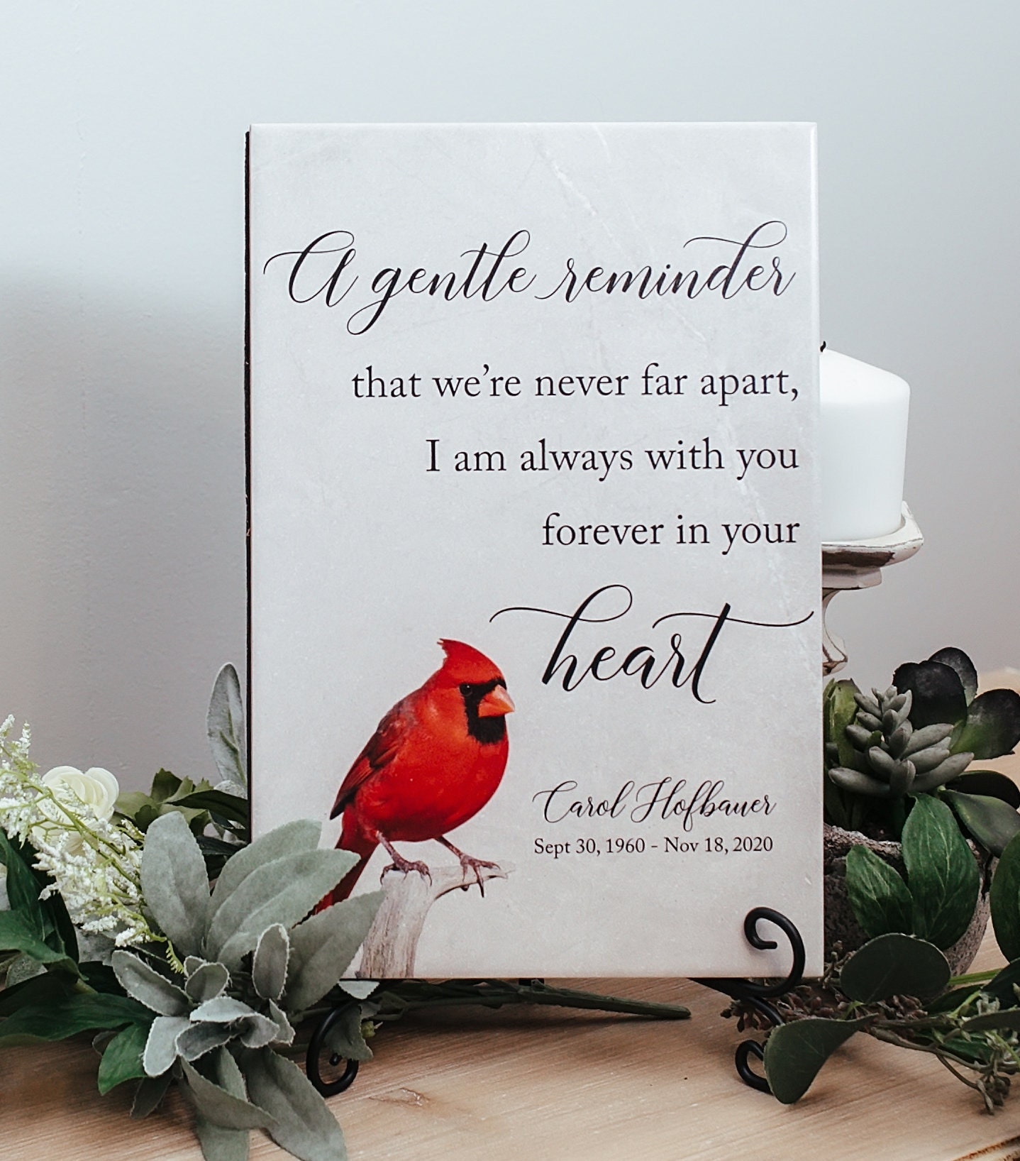 Red Cardinal Sympathy Tile Plaque Gift Memorial Sign Present Etsy