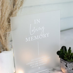 In Loving Memory Of Those Who Are Forever in Our Hearts Modern Clear Glass Look Acrylic Wedding Sign, Those Forever in our Hearts image 4