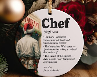 Chef Ornament – Culinary Christmas Gift, Kitchen Decor Keepsake, Perfect for Cooks, Bakers, and Food Lovers, Personalized Chef Gift