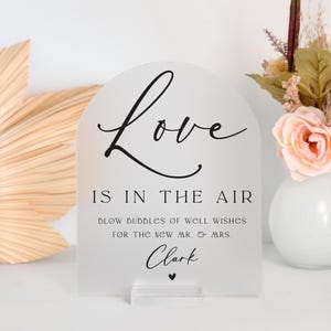 Blow Bubbles Reception Exit Signage Bubble Send Off Make A Wish Acrylic Wedding Sign Bride And Groom Love Is In The Air Bridal Party Sten