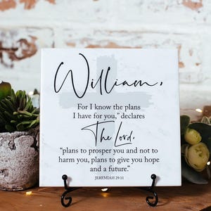 For I Know The Plans I Have For You Christian Tile Gifts For Men Teens Boys, Encouraging Scripture Bible Verse Sign, Christian Graduation