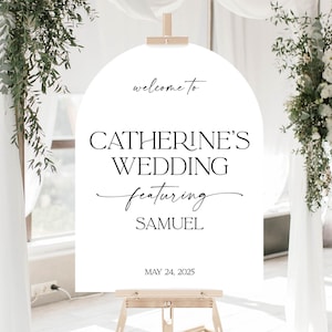 Wedding &#39;Featuring&#39; Acrylic Welcome Sign, Arch Personalized Large Funny Reception Featuring Groom Signage