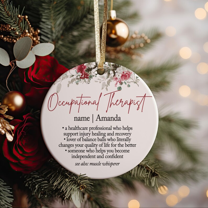 Occupational Therapist Definition Ceramic Christmas Ornament, OT