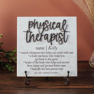 3D Physical Therapist Ceramic Tile Plaque With Stand, Thank You Muscle Whisperer Sign, Personalized Changing Lives Every Day Gift, PT School