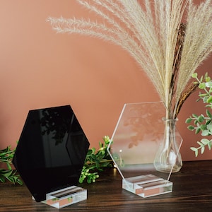 HEXAGON Shaped Clear or Black Acrylic Blank Stock Sheet Lucite | DIY Perspex Blanks | Wholesale Craft Supply | 5.5" x 4.7"x 1/8" thick