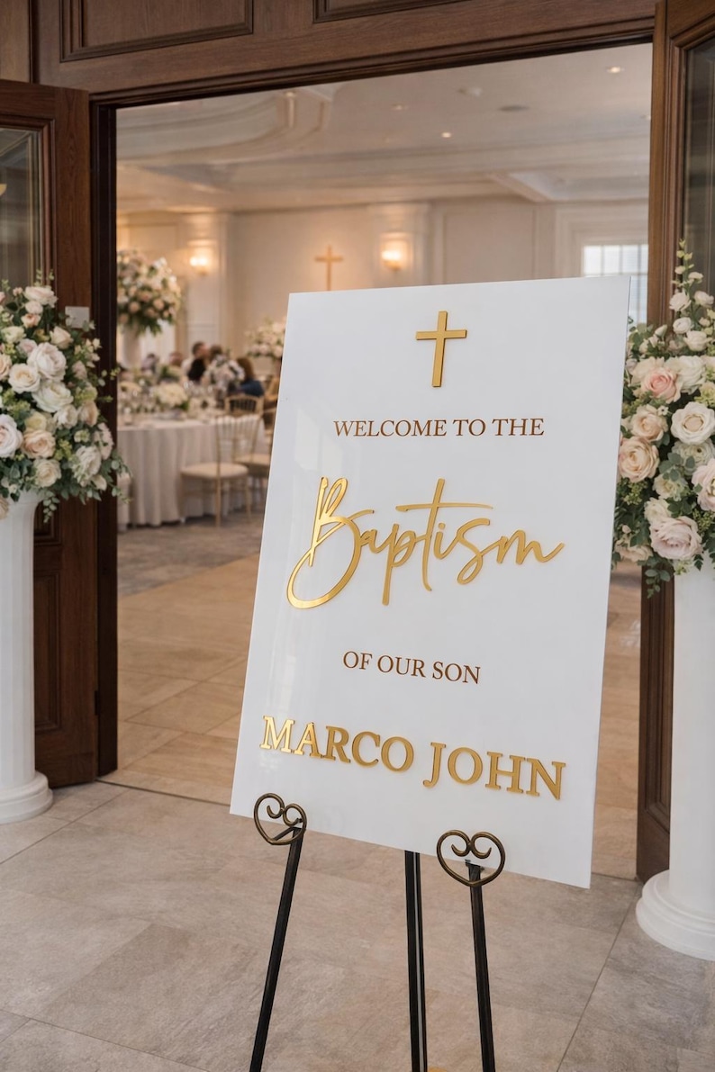 3D Welcome to the Baptism Celebration of Acrylic Sign With 3D Lettering ...