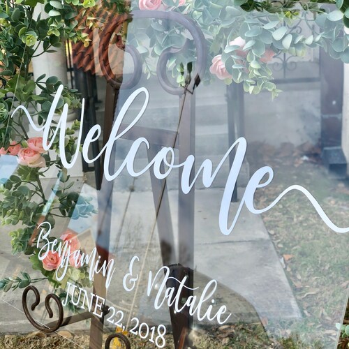 Sign for Wedding Clear Glass Look Acrylic Wedding Etsy