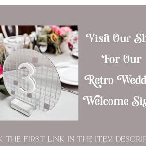 WAVY Vintage Retro 70s ARCH Wedding Sign, No Sides Just Good Vibes 60s Groovy Hippie Acrylic Welcome Lucite Perspex Signs, Boho Nostalgic 画像 7