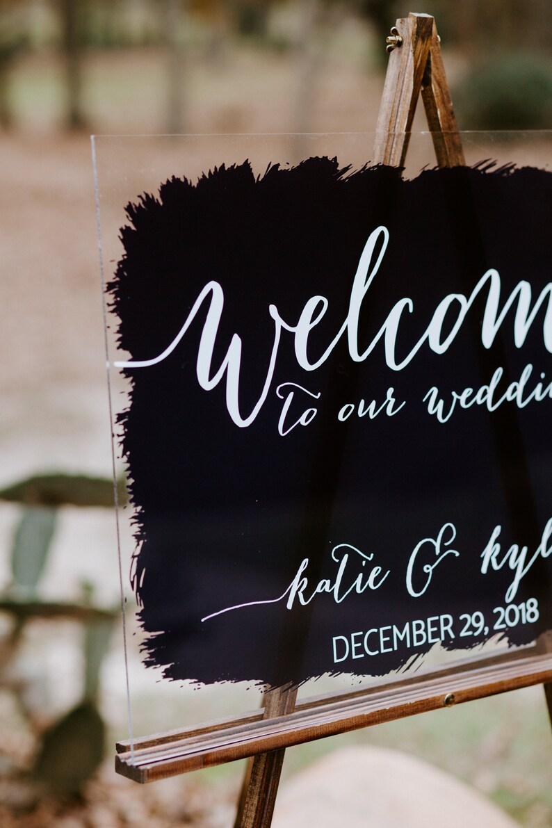 Clear Glass Look Acrylic Wedding Sign 18x24 Etsy