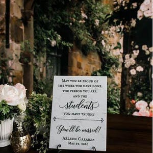 TEACHER or Professor Retirement Plaque Gift For Boss, Colleague, Coworker, Friend, Truly Great Mentor, Retiring Present Idea + Stand