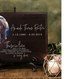 Sympathy Gift Photo Memorial Plaque, In Loving Memory Present, Grief, Remembrance, Bereavement, Condolences Sign Passed Loved Ones