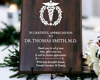 Doctor Thank You Appreciation Plaque With Stand, M.D. Recognition Gift, Physician Medical Obgyn, Doctors Day Grateful Appreciation