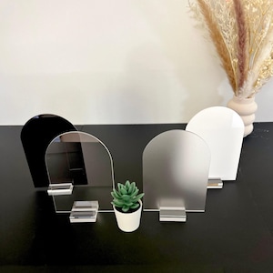 ARCH Shaped Clear, Frosted, White and Black Acrylic Blank Stock Sheet Lucite Wedding Signs | DIY Perspex Blanks | Wholesale Craft Supply