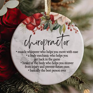 Best Chiropractor Ever Christmas Ornament Gift, World's Best Doctor of Chiropractic Definition Thank You Appreciation, Coworker or Colleague