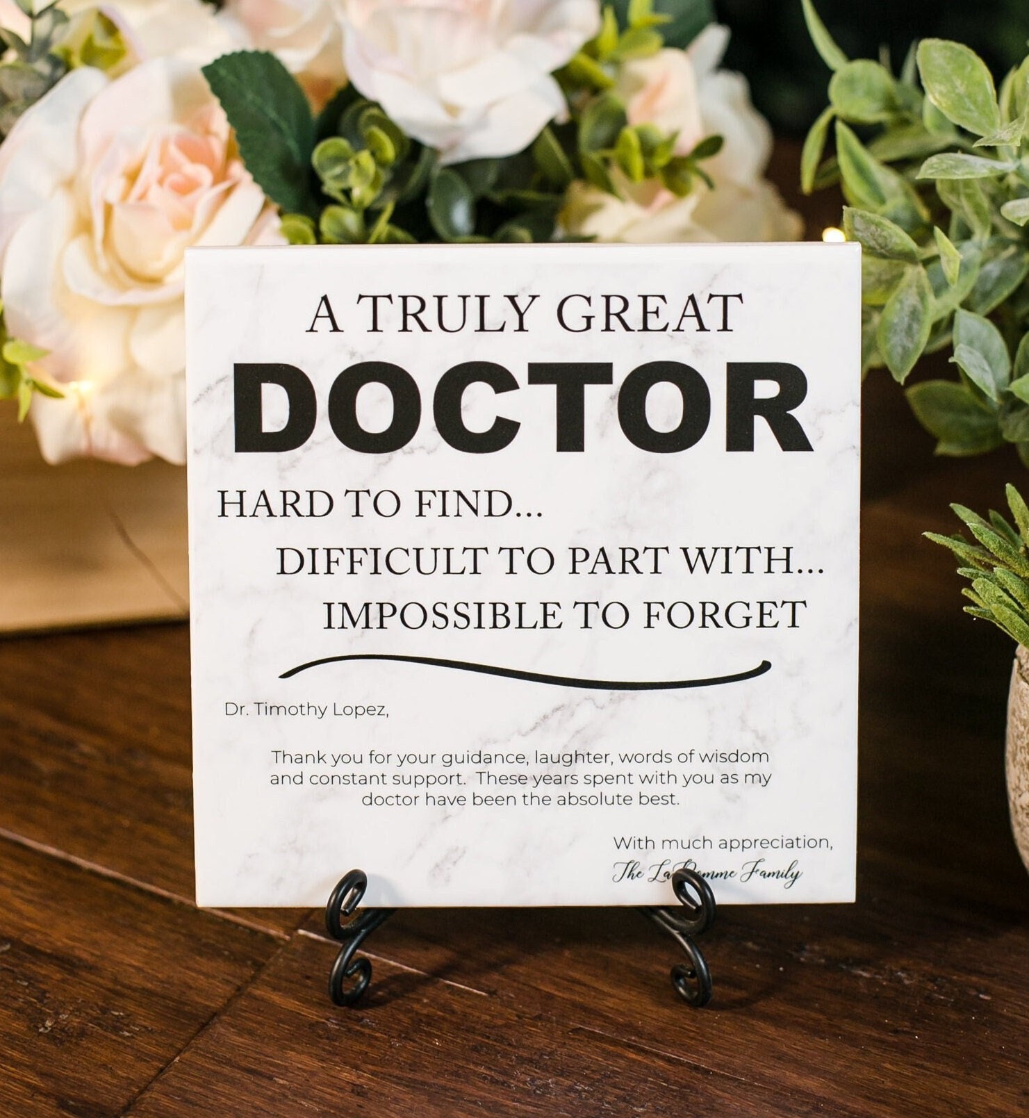 Doctor Appreciation Gifts a Truly Great Doctor is Hard to Find Desk Decor  Best Doctor Ever Acrylic Desk Plaque Sign with Wood Stand Home Office Desk