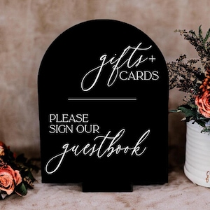 ARCH Acrylic Gifts and Cards + Please Sign Our Guestbook Duo Modern Minimalist Acrylic Wedding Sign, Gifts and Cards Lucite Table Sign