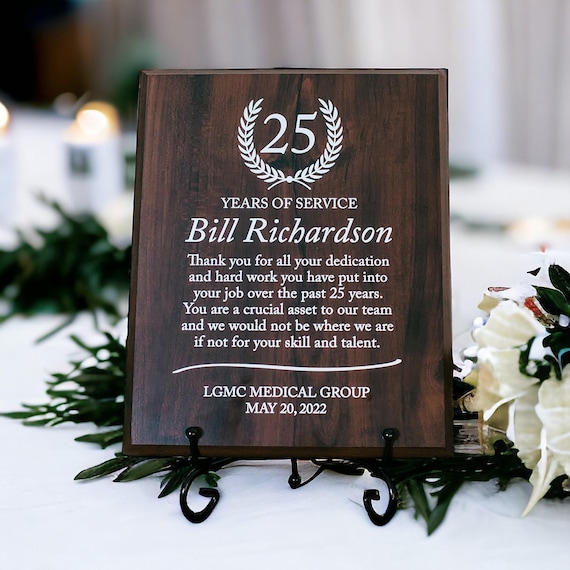 Work Anniversary Gift Award Plaque For Service Employee Work Anniversary Gift Award Plaque For Service Employee