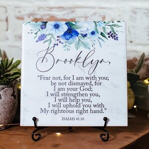 Fear Not For I Am With You Christian Encouragement Tile Gift For Women Teens Girls Bible Scripture Verse Encouragement, Religious Graduation