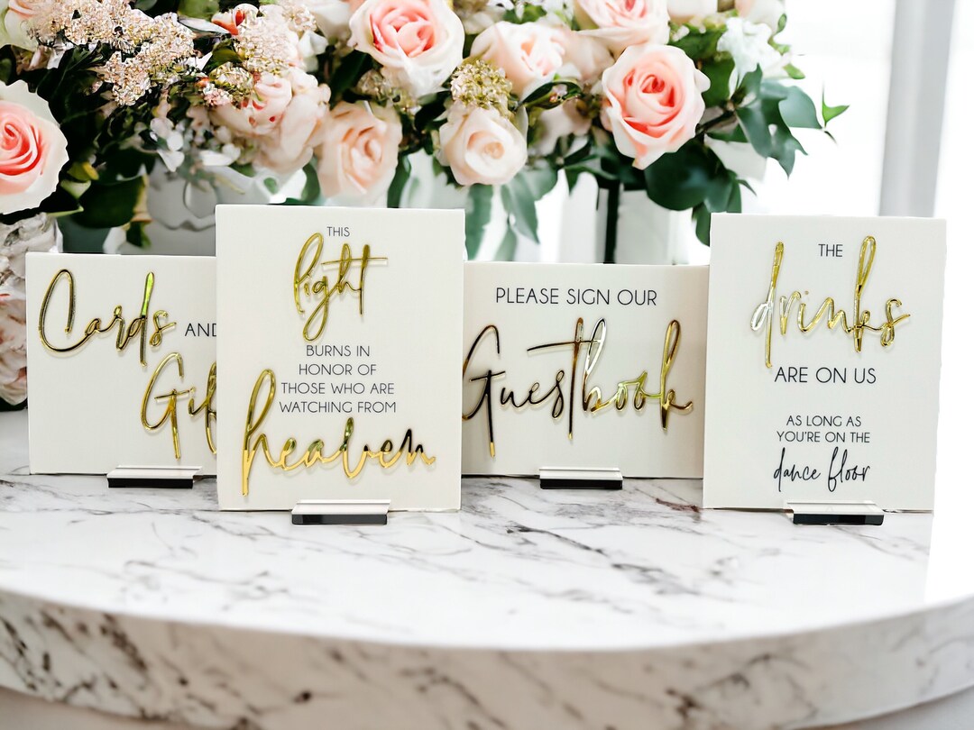 3D 8x10 Sign Bundle of Guestbook, Gifts and Cards, in Loving Memory ...