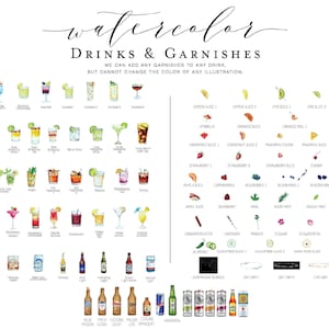 Wedding Cocktail Bar Menu Sign – Acrylic Reception Beverage Display with Signature His Her Drinks image 10