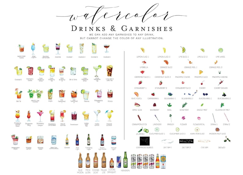 Wedding Cocktail Bar Menu Sign – Acrylic Reception Beverage Display with Signature His Her Drinks image 10