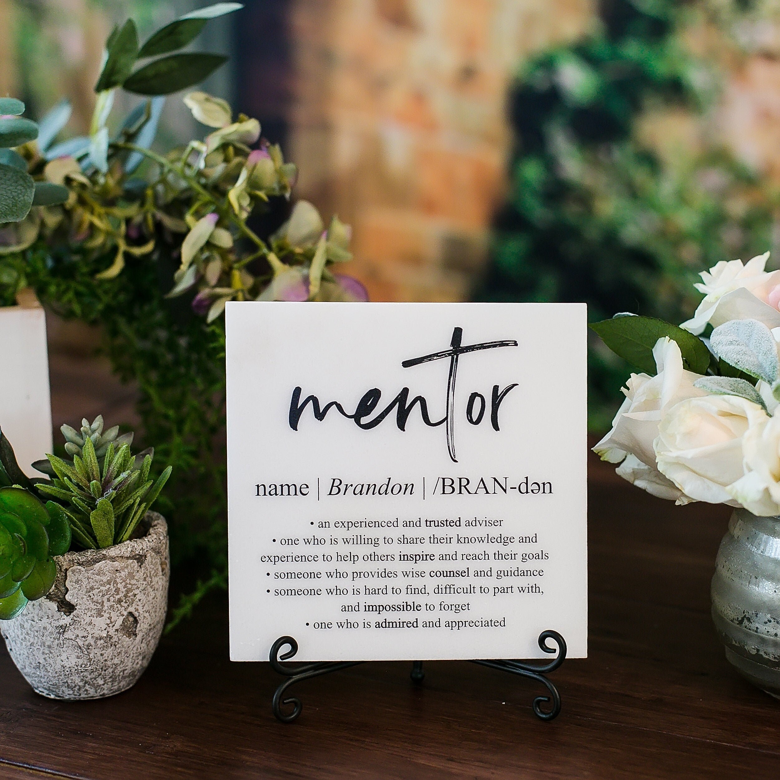 Marble Mentor With Thank You Mentor Sign Custom - Etsy