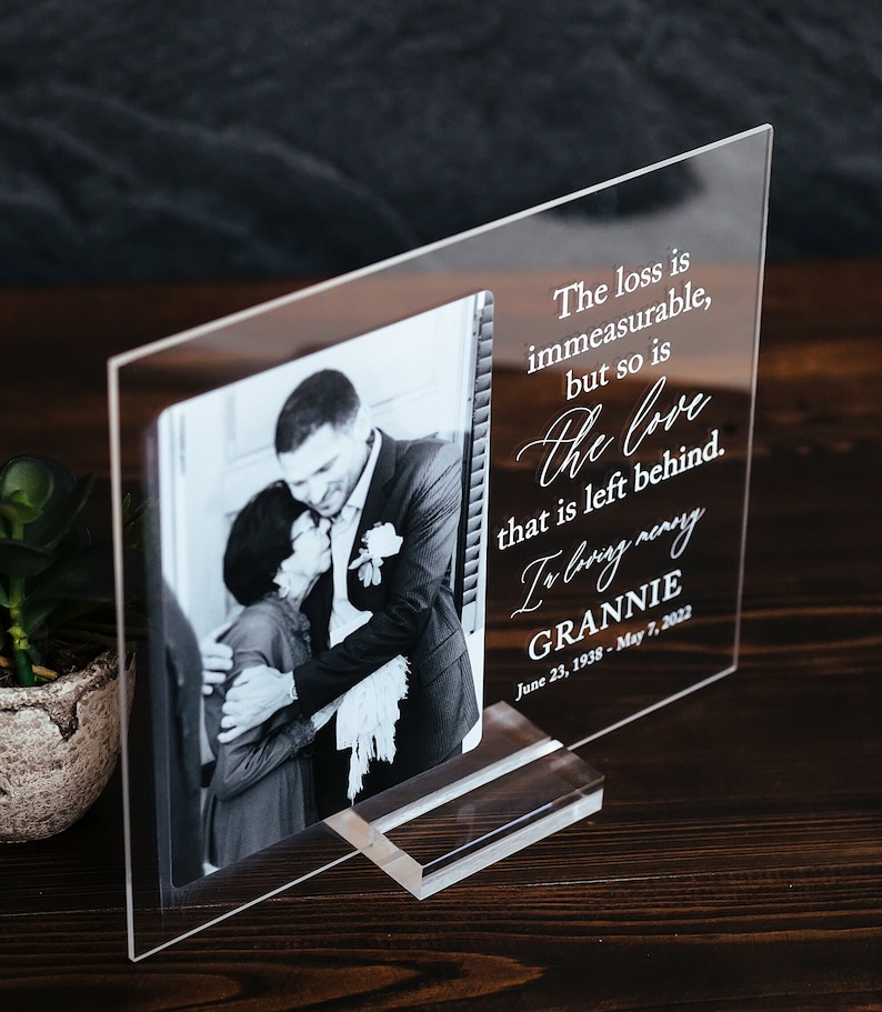 Sympathy Gift With Photo Memorial Plaque in Loving Memory Etsy