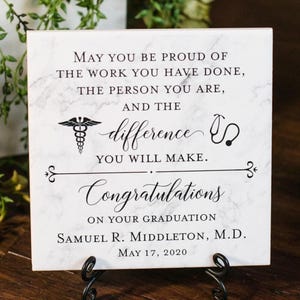 MEDICAL School Congratulations On Your Graduation New Doctor Physician Tile Plaque Gift For Med School Graduate Survivor MD DO Class of 2024