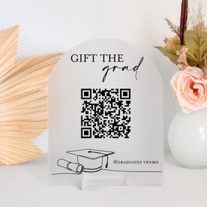 Gift The Grad Personalized Acrylic Graduation Sign Decor Diploma Party Ideas Class of 2026, High School Senior Event, Cap + Gown Sten