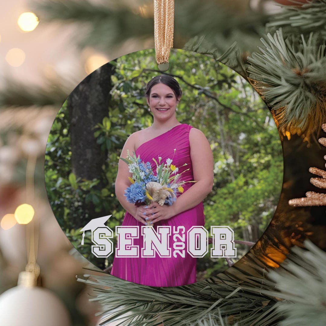 Personalized Photo 2025 Senior Ceramic Ornament - Custom Graduation ...