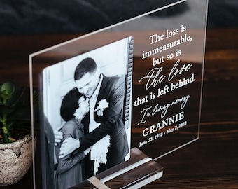 Sympathy Gift With Photo Memorial Plaque, In Loving Memory Present, Grief, Remembrance, Bereavement, Condolences Sign Passed Loved Ones