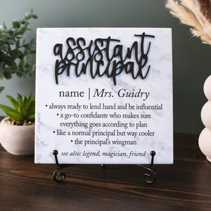 3D Assistant Principal Appreciation Tile Plaque Gift From College, High School Student, Child to Administrator, Elementary Teacher, Mentor