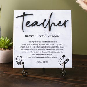 3D Science Teacher Appreciation Tile Plaque Gift From College, High School Student or Child to Professor, Elementary Teacher, Mentor