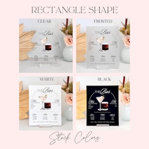 Wedding Cocktail Bar Menu Sign – Acrylic Reception Beverage Display with Signature His Her Drinks image 5