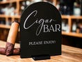 ARCH Cigar Bar Please Enjoy Wedding Whiskey Or Bourbon And Cigars Favors Acrylic Wedding Reception Party Decor Sign