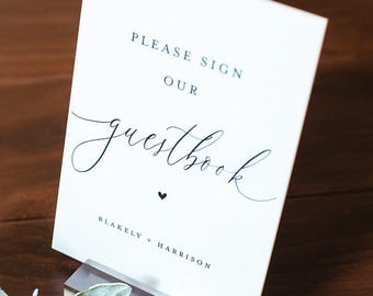 Please Sign Our Guestbook Modern Minimalist Clear Glass Look Acrylic Wedding Sign, Guest Book Lucite Perspex Table Sign