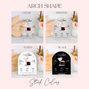Wedding Cocktail Bar Menu Sign – Acrylic Reception Beverage Display with Signature His Her Drinks image 6