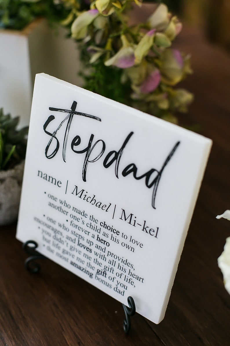 Personalized Step Dad Tile Plaque Gift From Stepson or Etsy